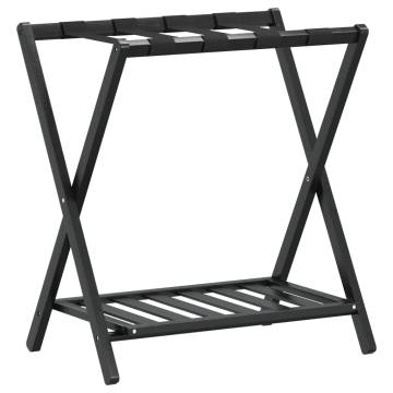 Luggage Rack Black 68x38x58 cm Bamboo - Stylish & Functional