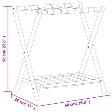 Luggage Rack Black 68x38x58 cm Bamboo - Stylish & Functional