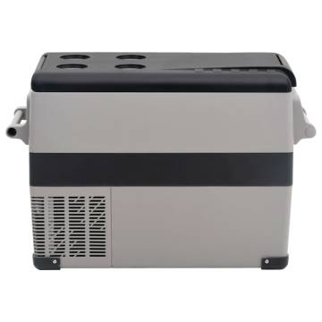 Cool Box with Handle - 45L Portable Black & Grey Cooler