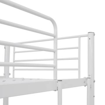 Elegant White Metal Bunk Bed with Table Frame - 90x200 cm