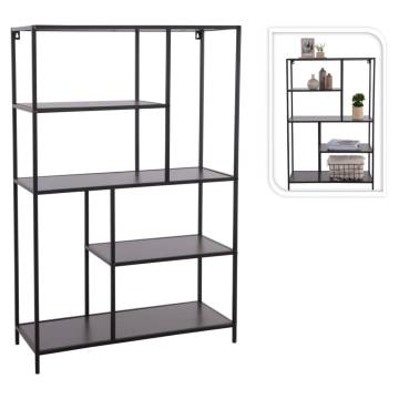 H&S Collection 4-Tier Standing Shelf - Industrial Design Black