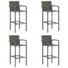 Bar Stools 4 pcs Grey Poly Rattan Colour grey Quantity in Package 4 