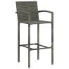 Stylish Bar Stools 4 pcs Grey Poly Rattan - Hipomarket