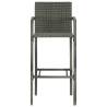 Stylish Bar Stools 4 pcs Grey Poly Rattan - Hipomarket