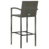 Stylish Bar Stools 4 pcs Grey Poly Rattan - Hipomarket