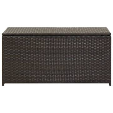 Garden Storage Box Poly Rattan 100x50x50 cm - Brown