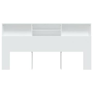 Stylish White Headboard Cabinet - 200x19x103.5 cm