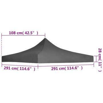 Party Tent Roof 3x3 m Anthracite - Durable & Weather-Resistant