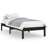 Black Solid Wood Pine Bed Frame 90x200 cm - Stylish & Sturdy