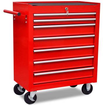 Workshop Tool Trolley 7 Drawers Red | Organize Your Tools