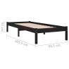 Black Solid Wood Pine Bed Frame 90x200 cm - Stylish & Sturdy