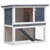 Outdoor Rabbit Hutch 1 Door Grey Wood Colour grey 