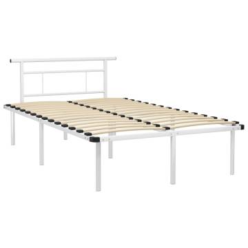 Elegant White Metal Bed Frame 120x200 cm | HipoMarket