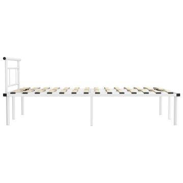 Elegant White Metal Bed Frame 120x200 cm | HipoMarket