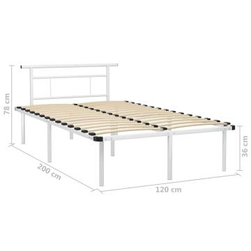 Elegant White Metal Bed Frame 120x200 cm | HipoMarket