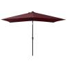 Bordeaux Red LED Parasol with Steel Pole - 2x3m | HipoMarket