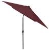 Bordeaux Red LED Parasol with Steel Pole - 2x3m | HipoMarket