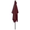 Bordeaux Red LED Parasol with Steel Pole - 2x3m | HipoMarket