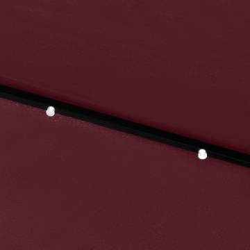 Bordeaux Red LED Parasol with Steel Pole - 2x3m | HipoMarket