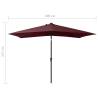 Bordeaux Red LED Parasol with Steel Pole - 2x3m | HipoMarket