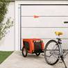 Pet Bike Trailer Orange and Black Oxford Fabric and Iron Colour orange Size 124 x 65 x 66 cm 