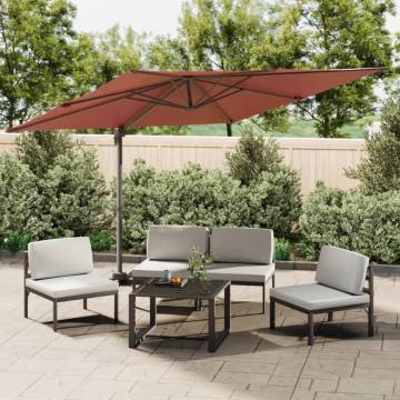 Cantilever Umbrella 400x300 cm with Aluminium Pole - Terracotta