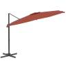 Cantilever Umbrella 400x300 cm with Aluminium Pole - Terracotta