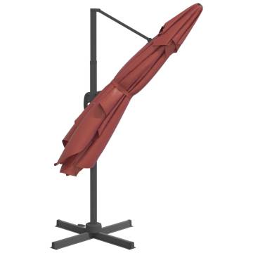 Cantilever Umbrella 400x300 cm with Aluminium Pole - Terracotta