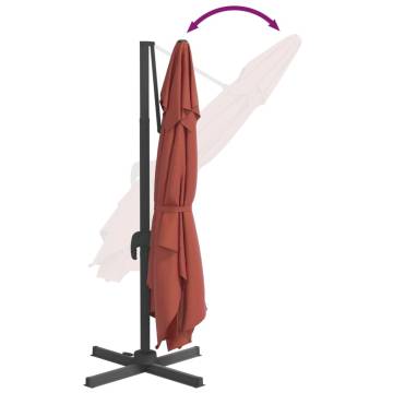 Cantilever Umbrella 400x300 cm with Aluminium Pole - Terracotta