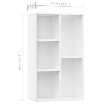 Book Cabinet/Sideboard White 50x25x80 cm - Stylish Storage Solution