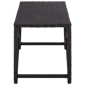 Stylish Black Poly Rattan Garden Bench - 120 cm