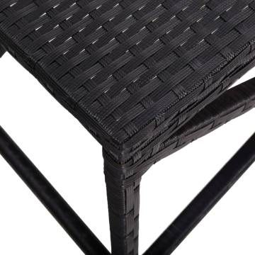 Stylish Black Poly Rattan Garden Bench - 120 cm