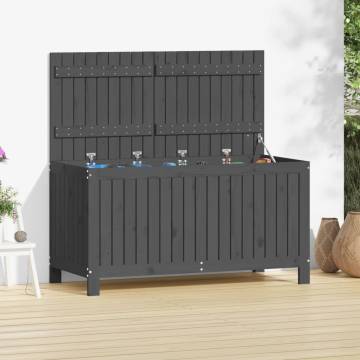 Garden Storage Box Grey - Solid Pine Wood | Hipomarket