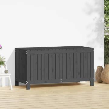 Garden Storage Box Grey - Solid Pine Wood | Hipomarket