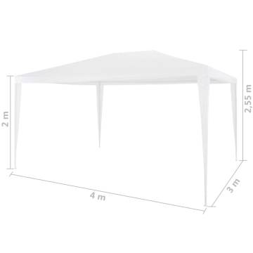 Partytent 3x4 m White - Durable & UV Resistant Garden Gazebo