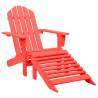 Garden Adirondack Chair with Ottoman Solid Fir Wood Red Colour red Quantity in Package 1 