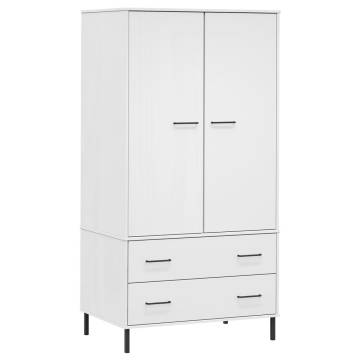 OSLO Wardrobe with Metal Legs - Stylish White Storage (90x55x172.5 cm)