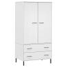 OSLO Wardrobe with Metal Legs - Stylish White Storage (90x55x172.5 cm)