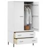 OSLO Wardrobe with Metal Legs - Stylish White Storage (90x55x172.5 cm)