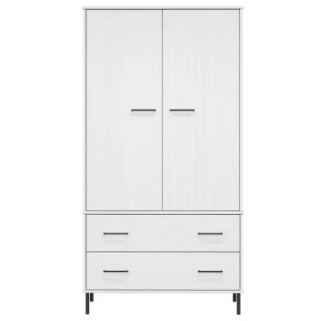 OSLO Wardrobe with Metal Legs - Stylish White Storage (90x55x172.5 cm)