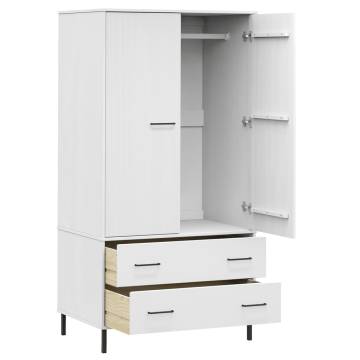 OSLO Wardrobe with Metal Legs - Stylish White Storage (90x55x172.5 cm)