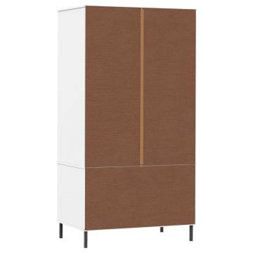 OSLO Wardrobe with Metal Legs - Stylish White Storage (90x55x172.5 cm)