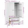 OSLO Wardrobe with Metal Legs - Stylish White Storage (90x55x172.5 cm)