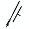 Ground Drill with Handle Auger Bit 80 mm Double Spirals Steel Black Size 80 mm 