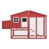 Durable Red and White Chicken Coop with Nest Box