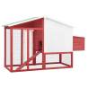 Durable Red and White Chicken Coop with Nest Box