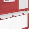 Durable Red and White Chicken Coop with Nest Box