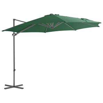 Cantilever Umbrella with Steel Pole Green 300 cm - HipoMarket