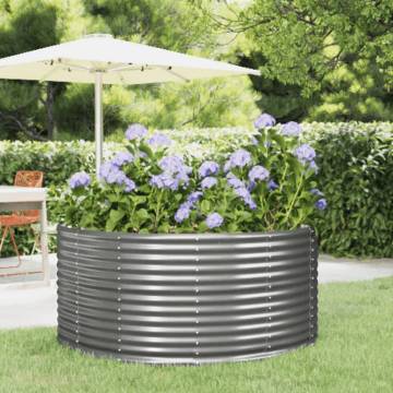 Garden Raised Bed Grey 140x140x68 cm - Durable & Stylish