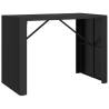 Stylish Black Bar Table with Glass Top - 145x80x110 cm